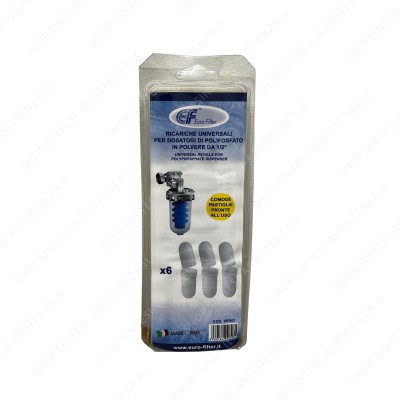 Kit 6 pezzi ricarica universle per dosatori di Polifosfato in polvere WF601 - WF601 Kit 6 pezzi ricarica universle per dosatori di Polifosfato in polvere WF601 - WF601
