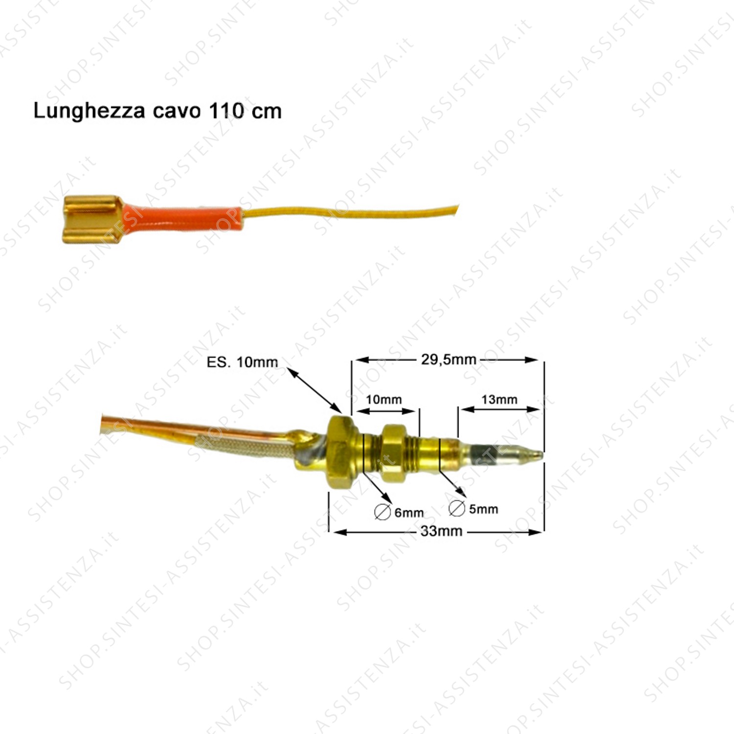 Foster hob sensor burner thermocouple LENGTH 1100 9606240 - 9606240