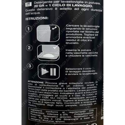 Detersivo per lavastoviglie SMEG in polvere Power Det 905836 - POWER-DET Detersivo per lavastoviglie SMEG in polvere Power Det 905836 - POWER-DET