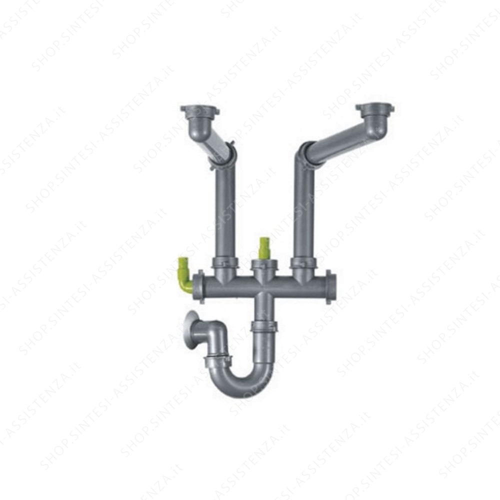2-WAY SIPHON FOR 2-BOWL SINKS WITH DISHWASHER DRAIN CONNECTION 112.0048.209 - 112.0048.209