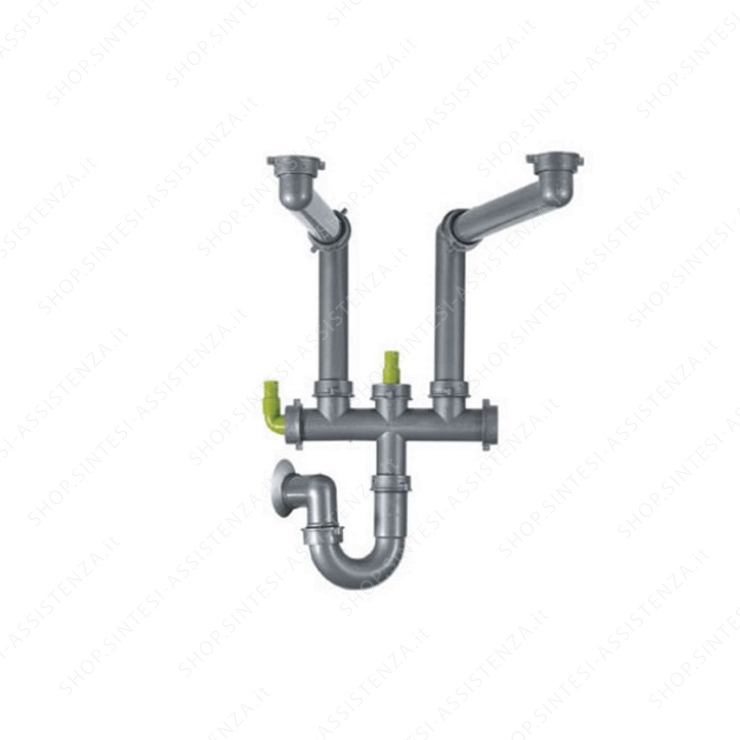 2-WAY SIPHON FOR 2-BOWL SINKS WITH DISHWASHER DRAIN CONNECTION 112.0048.209 - 112.0048.209 FR