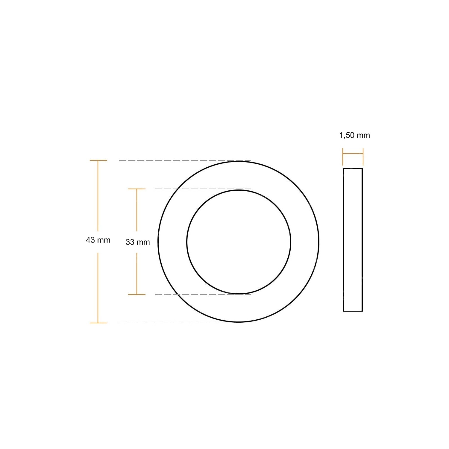 RUBBER SEAL BASE 33 x 1.5 mm FRANKE TAP 133.0060.413 - 133.0060.413