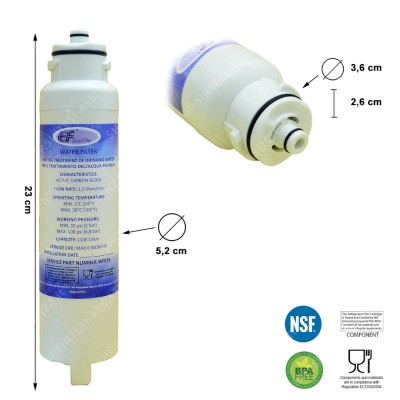 Filtro Acqua per Frigorifero DAEWOO SMEG FRANKE WF076 - WF076