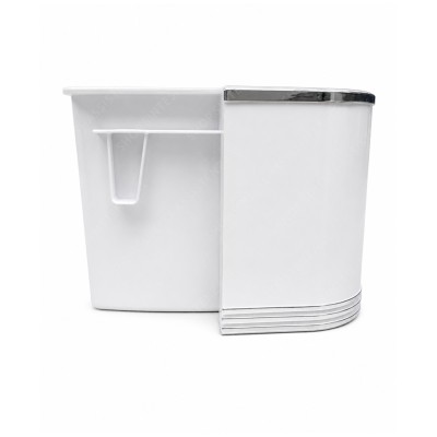 White plastic bottle holder with chrome profiles for Smeg 760392146 refrigerator door - 760392146