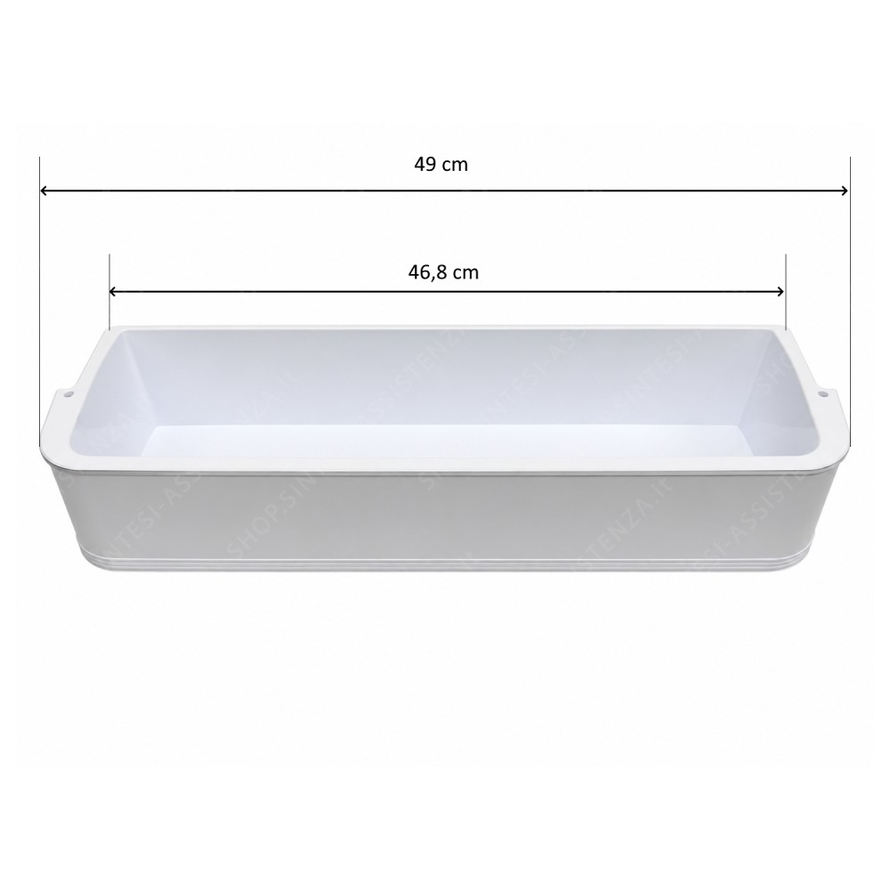 Balconcinio bianco in plastica con profili cromati portabottiglie porta frigo Smeg 760392146 - 760392146 2