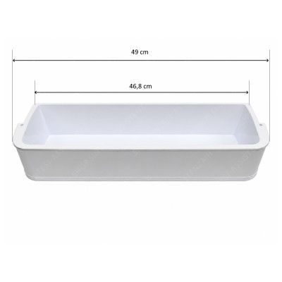 White plastic bottle holder with chrome profiles for Smeg 760392146 refrigerator door - 760392146