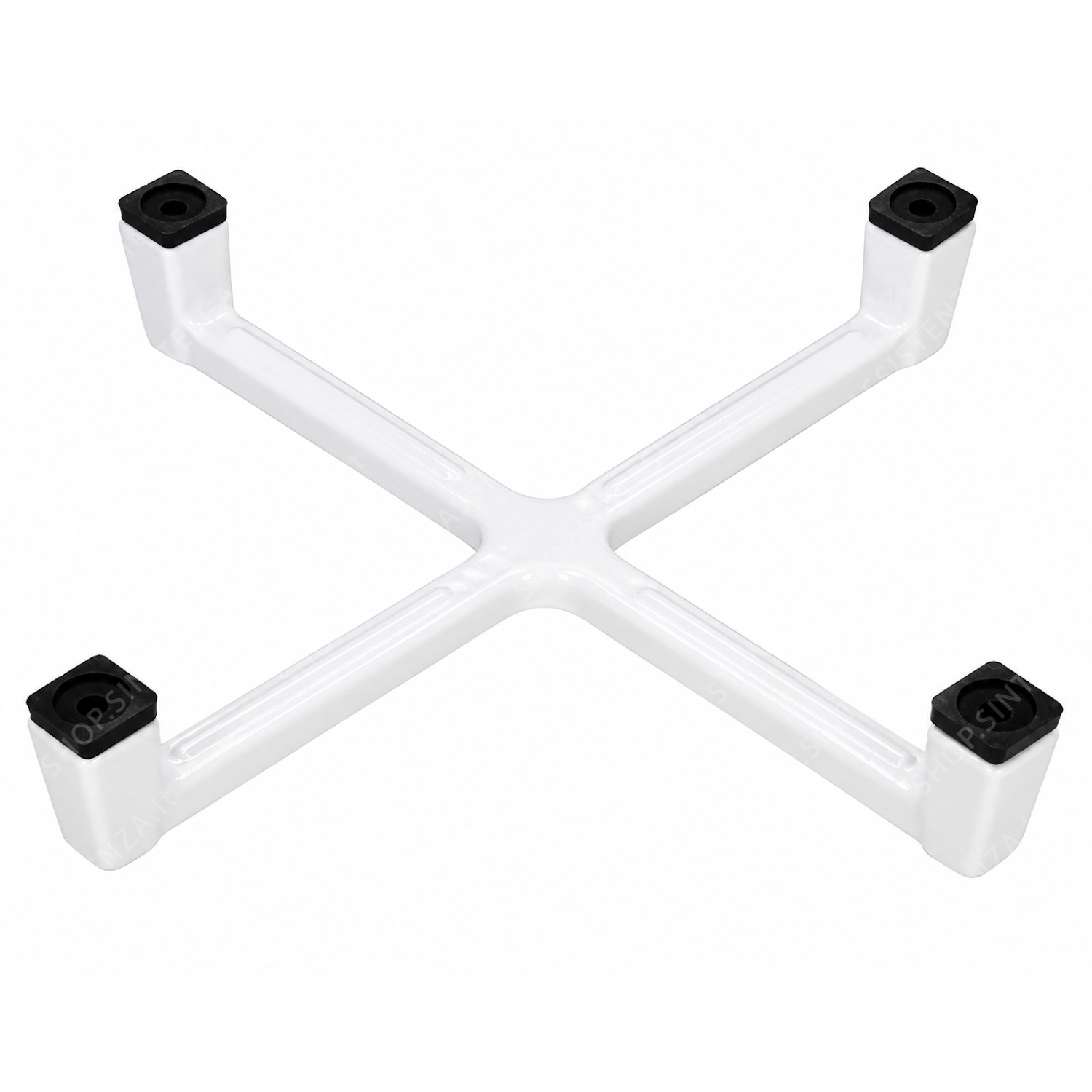 Smeg PV164 694092130 white enamelled cast iron griddle with rubber pads - 694092130