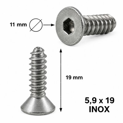 Vite INOX piano cottura SMEG 9x19mm testa svasata brugola 899371334 - 899371334