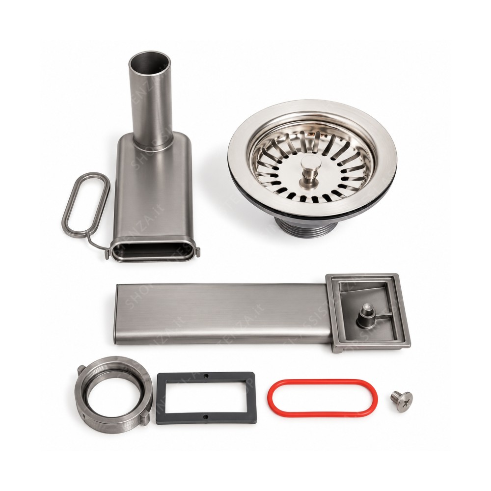 Kit piletta lavello Franke 1 via BASKET 3" con tappo tubo Troppo pieno 112.0059.982 - 112.0059.982