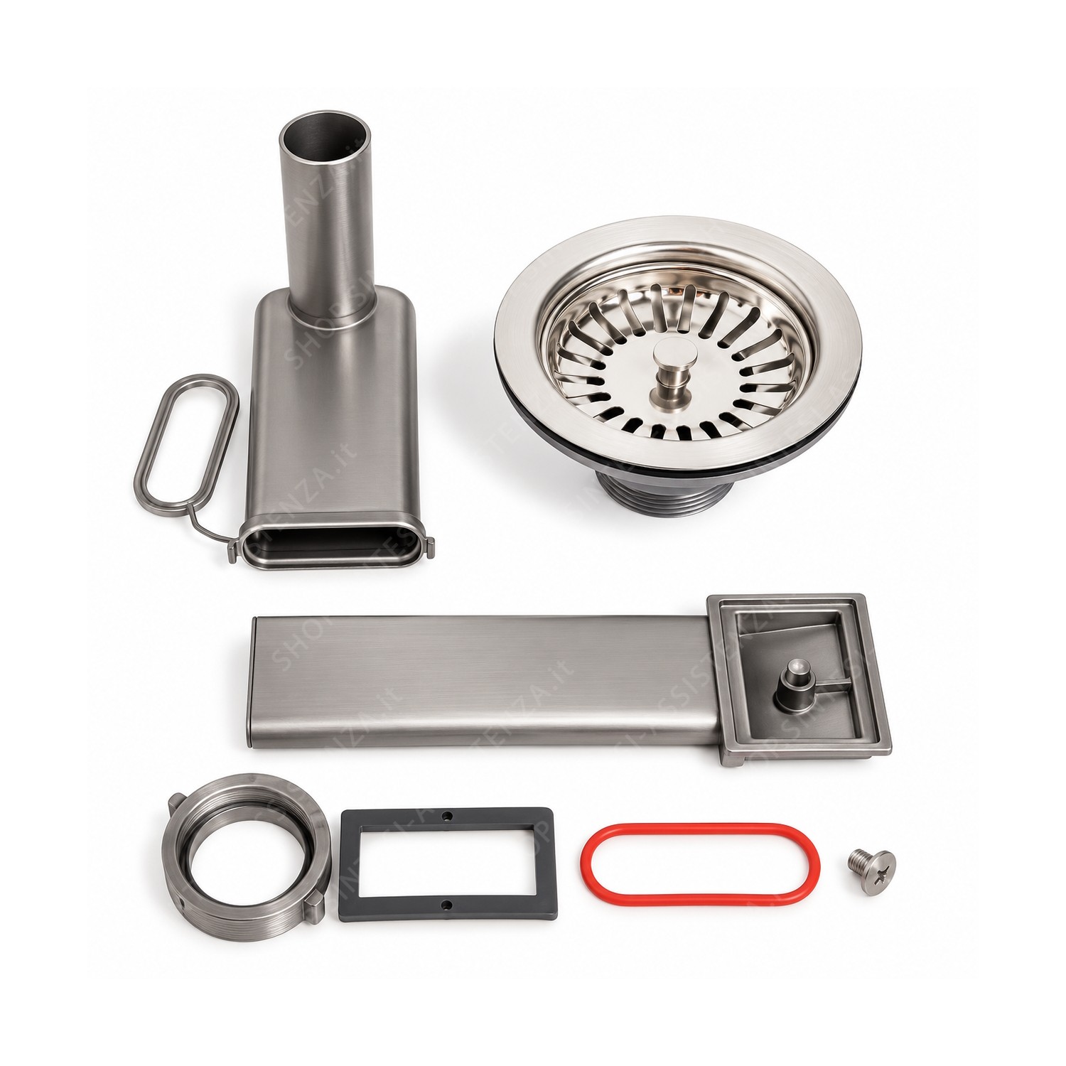 Kit piletta lavello Franke 1 via BASKET 3" con tappo tubo Troppo pieno 112.0059.982 - 112.0059.982