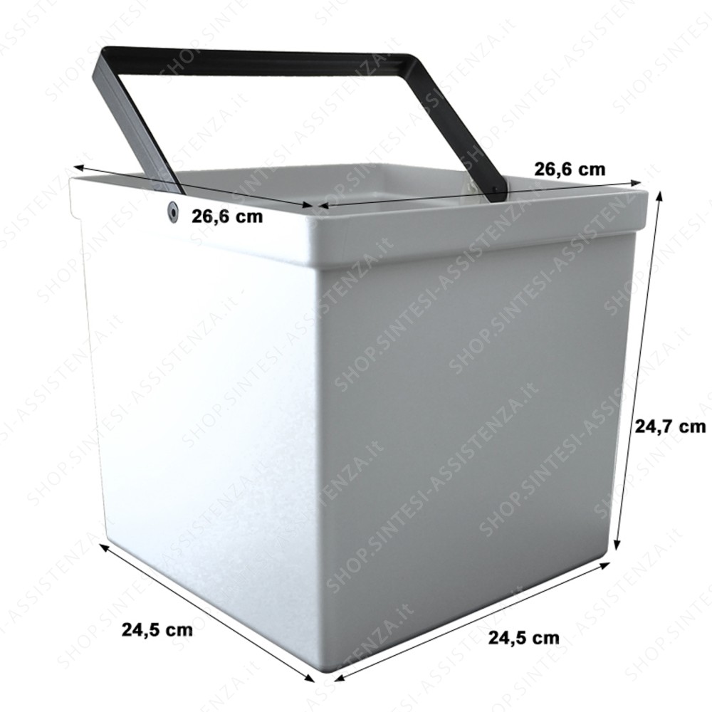 WHITE WASTE BIN TECNOINOX T2 SERIES 26.5 x 26.5 HEIGHT 24.5 CM - ST2#901017H26