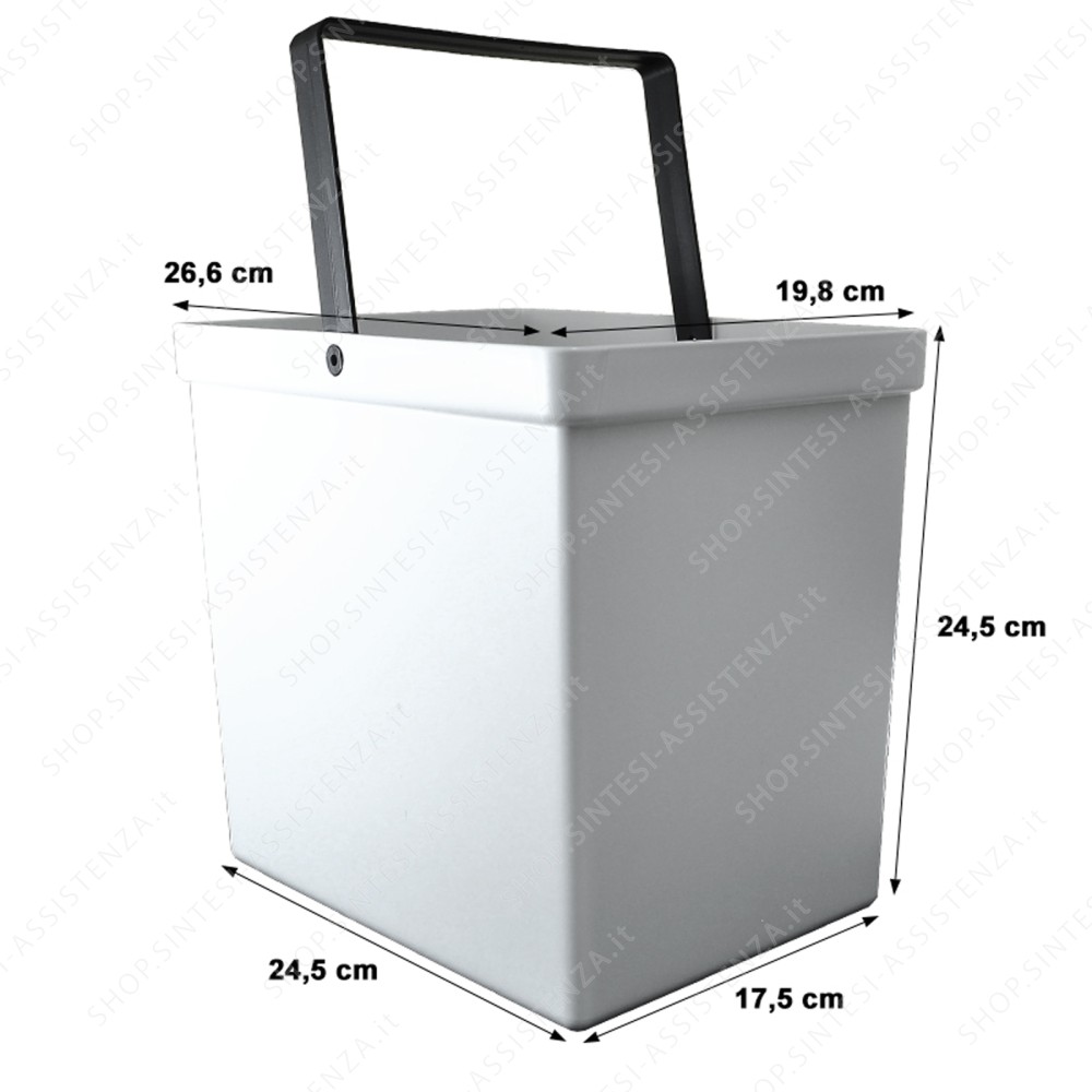 WHITE WASTE BIN TECNOINOX T2 SERIES 20 x 26.5 HEIGHT 24.5 CM - ST2#901012H26