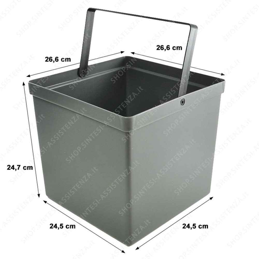 TECNOINOX T2 SERIES WASTE BIN 26.5 x 26.5 HEIGHT 24.5 CM - ST2#701217H26