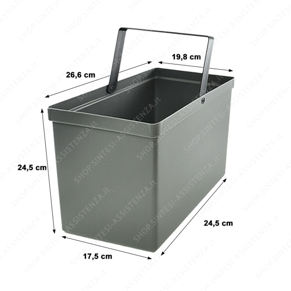 TECNOINOX T2 SERIES WASTE BIN 20 x 26.5 HEIGHT 24.5 CM - ST2#701212H26