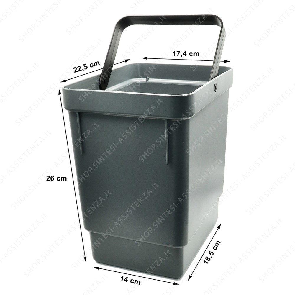 TECNOINOX WASTE BIN 22 X 17 CM height 26 cm SECC 703008 26 - SECC#701208H26