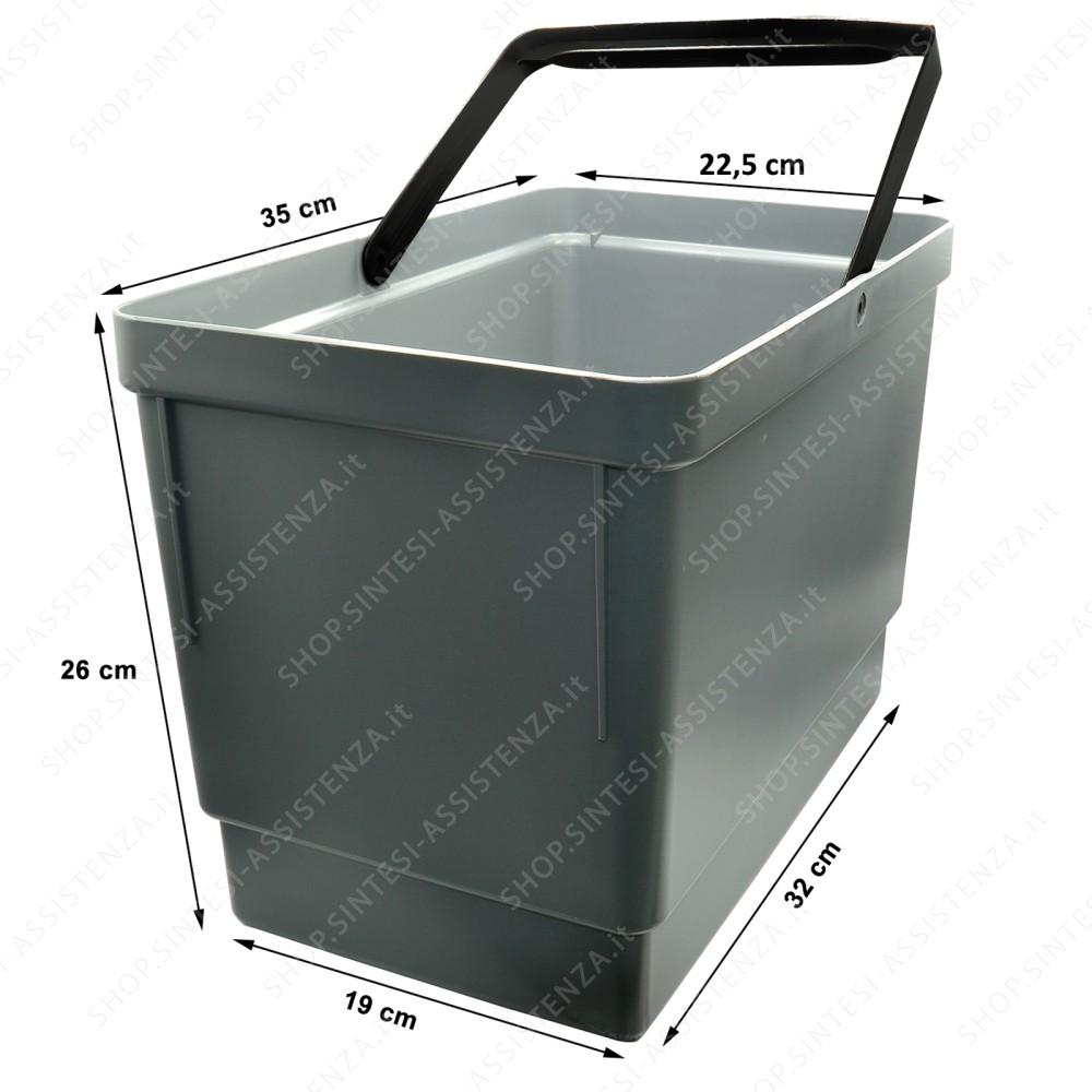 TECNOINOX WASTE BIN 22 X 35 CM height 26 CM SECC 703018 26 - SECC#701218H26