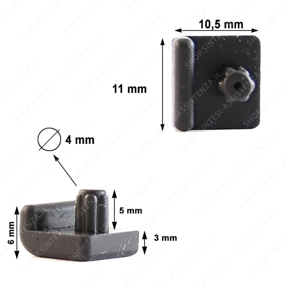Kit of 10 anti-scratch rubber pads for Franke 133.0054.843 cast iron hob grill - 133.0054.843