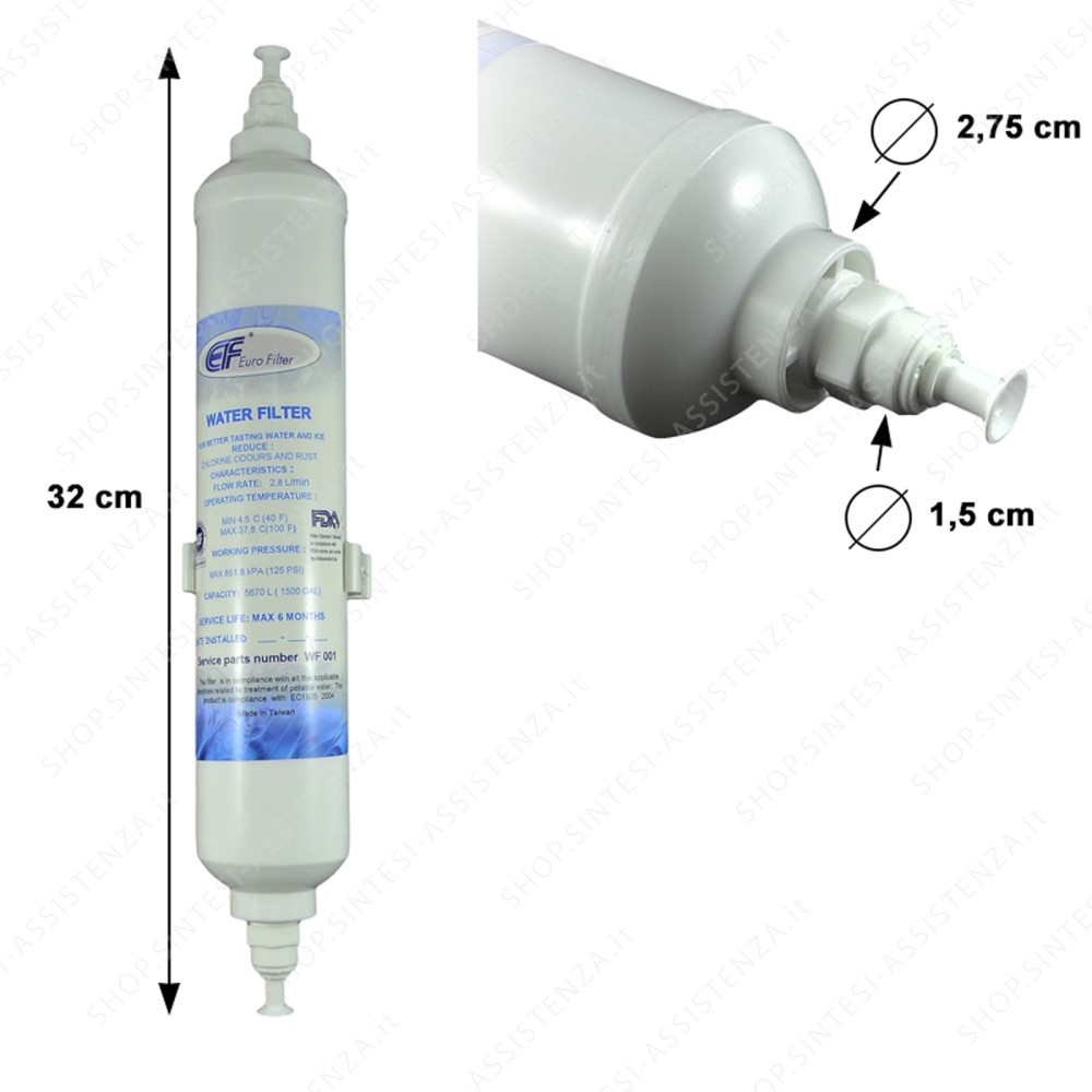 FILTRO ACQUA PER FRIGORIFERO ADATTABILE SAMSUNG GENERAL ELECTRIC WHIRLPOOL LIEBHERR LG DAEWOO WF001 - WF001