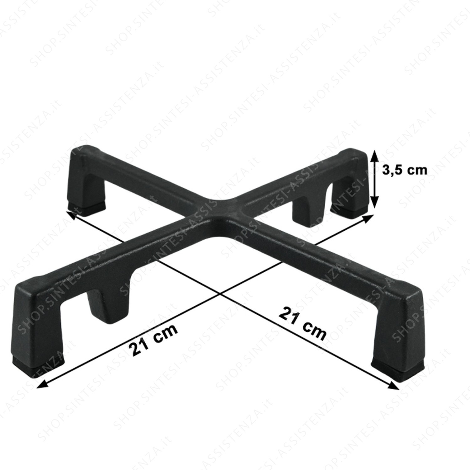 Cast iron auxiliary burner grill with rubber pads for Smeg hob 694092315 - 694092315