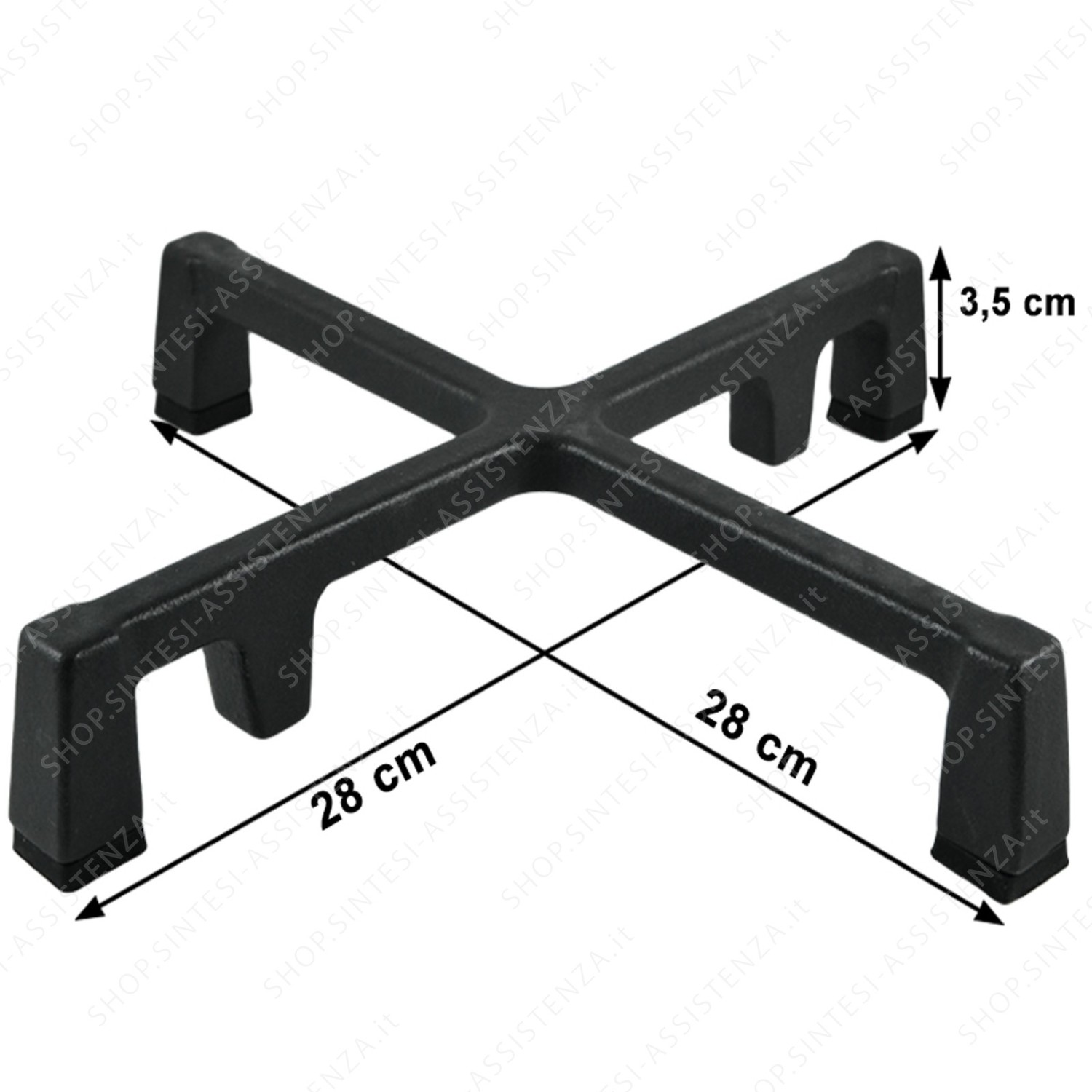 Cast iron grill with rubber pads for rapid burner on Smeg hob 694092316 - 694092316