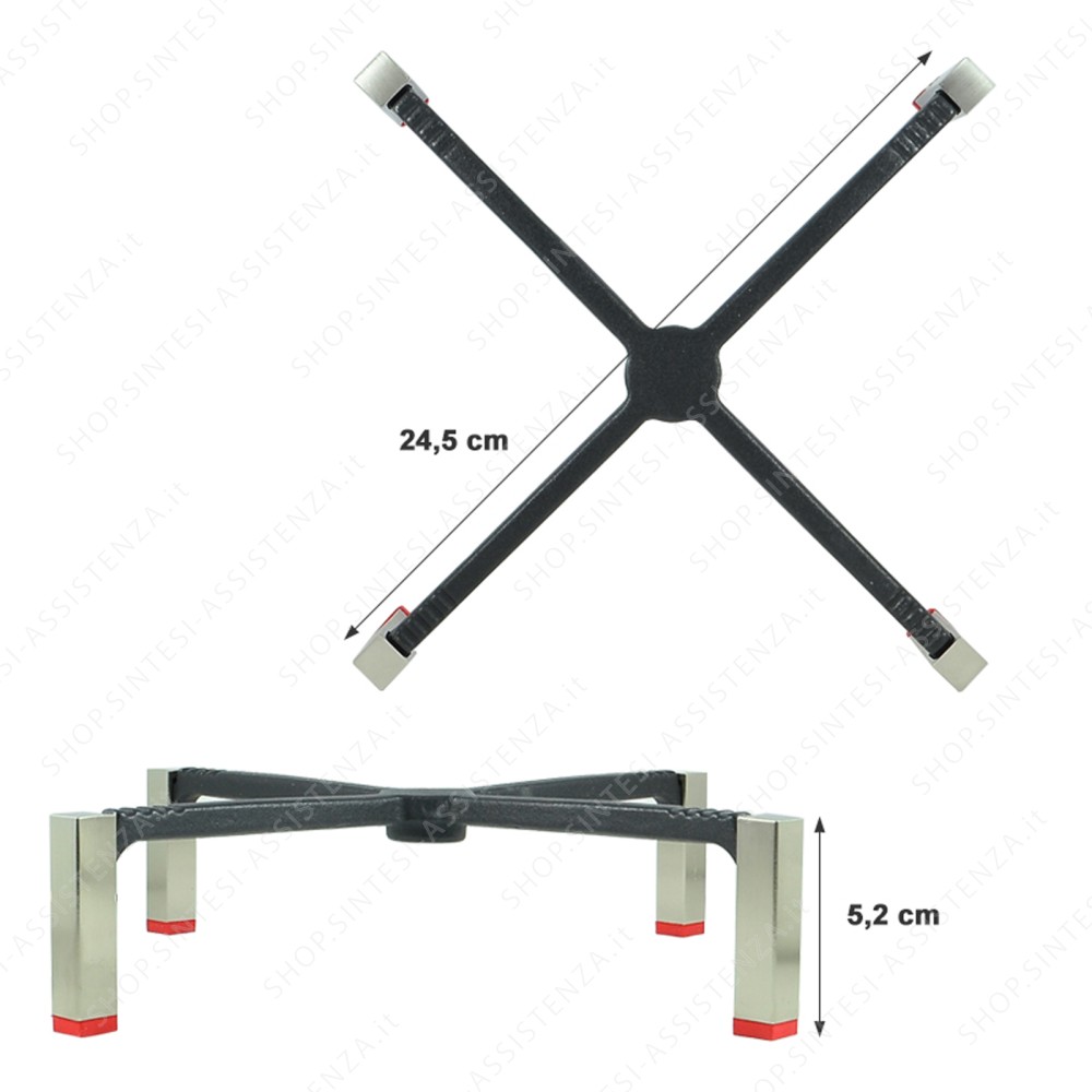 Cast iron grill with rubber inserts for ultra-rapid burners for Smeg hob 694091519 - 694091519