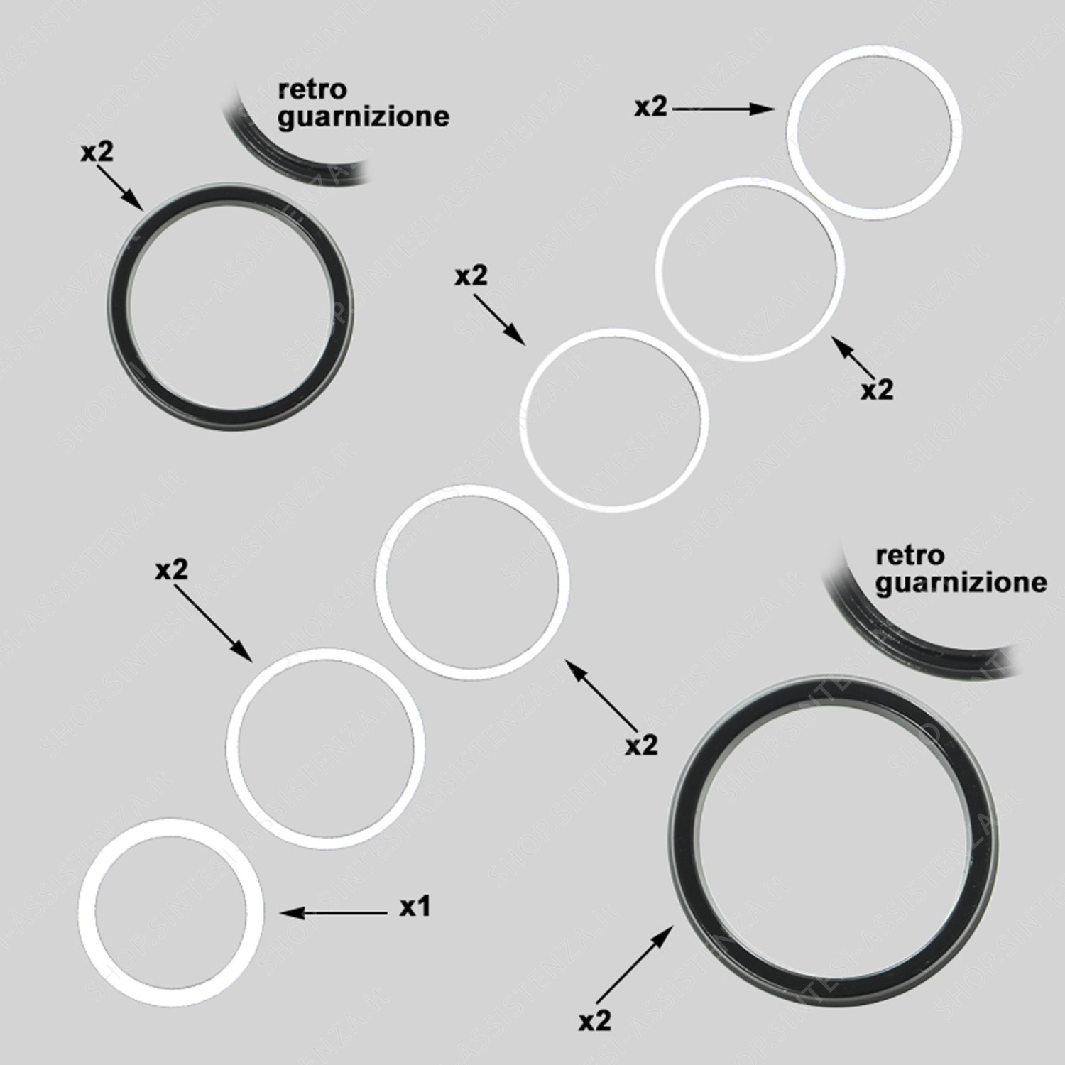Complete gasket kit for Franke faucets 133.0294.225 - 133.0294.225