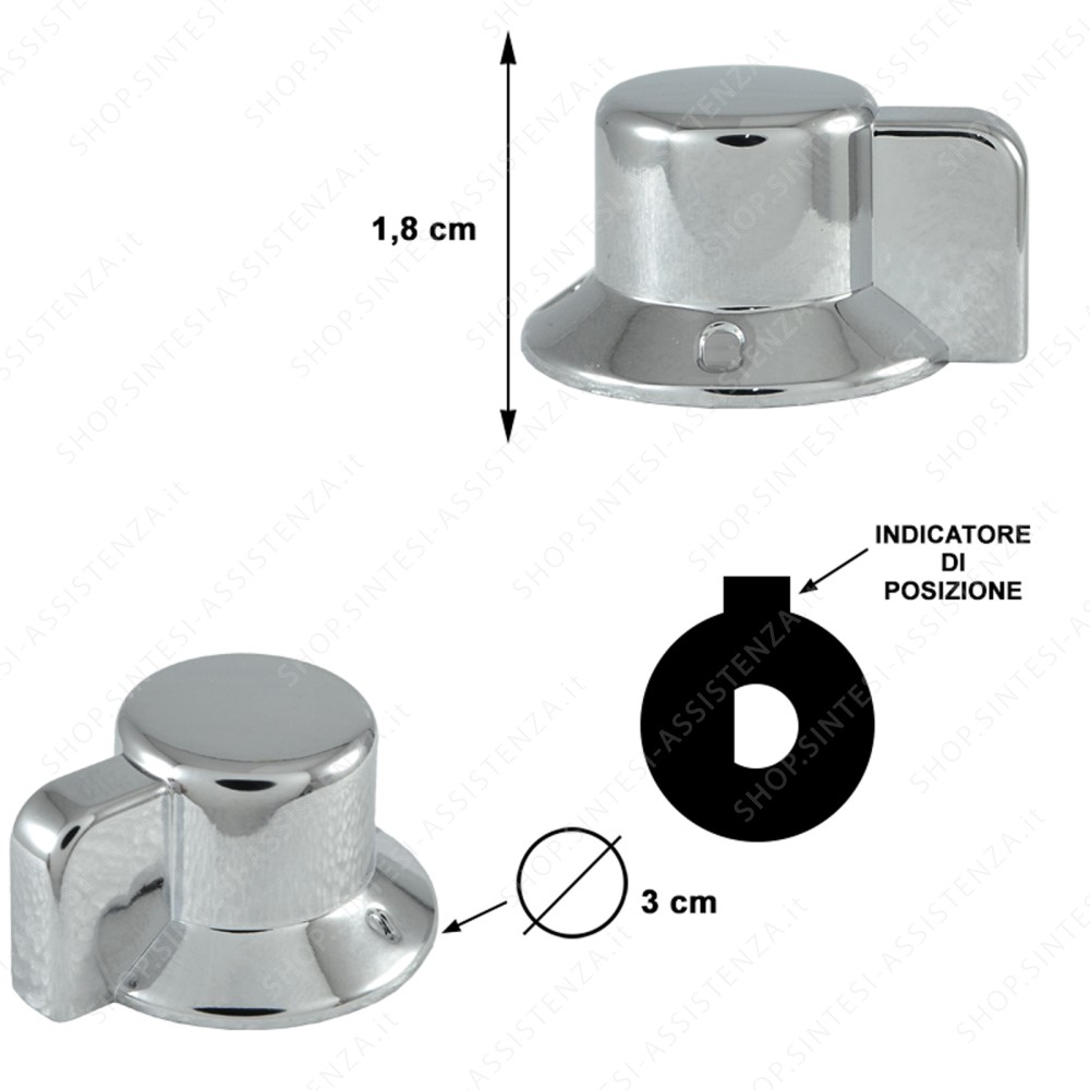 Chrome plastic knob for Foster hob 9601339 - 9601339