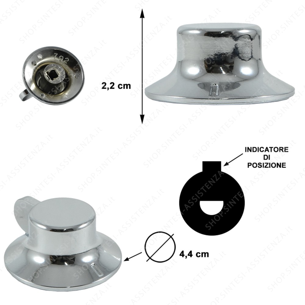 MANOPOLA IN PLASTICA CROMATA PER PIANO DI COTTURA FOSTER 9400394 - 9400394