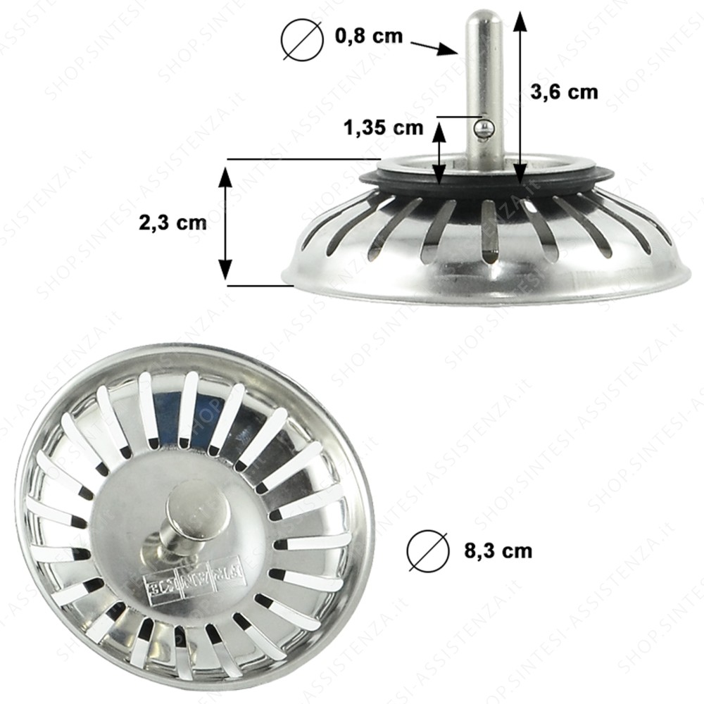 BASKET BASKET CAP FOR FRANKE SINK 3" DIAM. 8.3 CM ORIGINAL - 133.0041.937