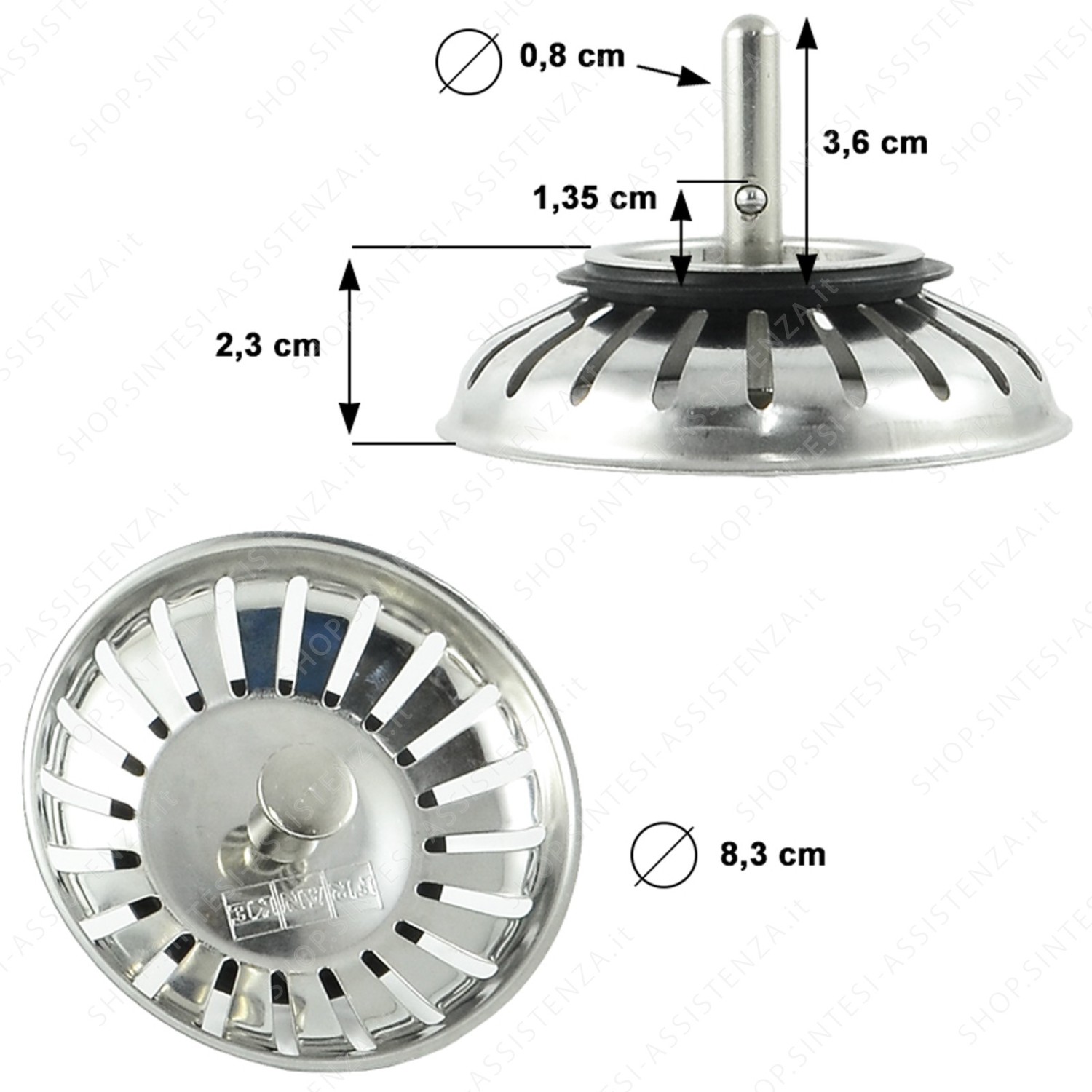 TAPPO CESTELLO BASKET PER LAVELLO FRANKE 3 DIAM. 8,3 CM 133.0041.937 - 133.0041.937