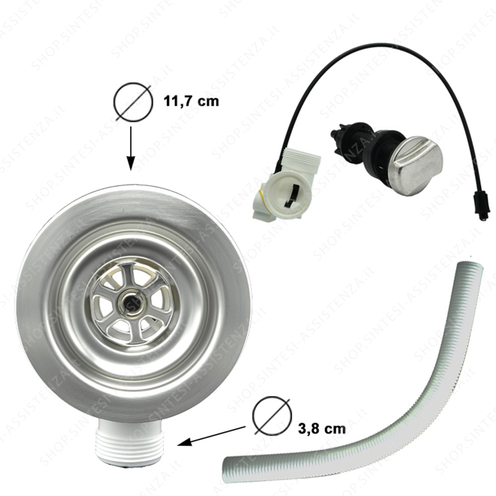 STAINLESS STEEL WASTE KIT AUTOMATIC CONTROL PLUG AND OVERFLOW SINGLE BOWL SINK FOSTER 8407100 - 8407100