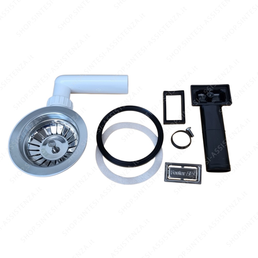 STAINLESS STEEL WASTE KIT WITH PLUG AND OVERFLOW FOR SINGLE BOWL SINK FOSTER 8403303 - 8403303