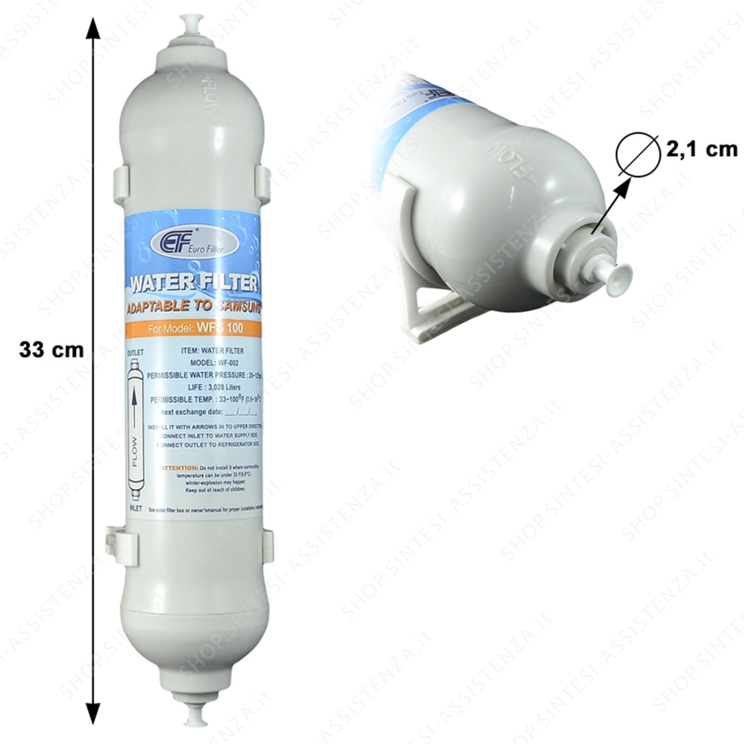 Water Filter Euro Filter WF002 CANDY 49008471 49018043 SAMSUNG WSF-100 DA97-00108A - WF002