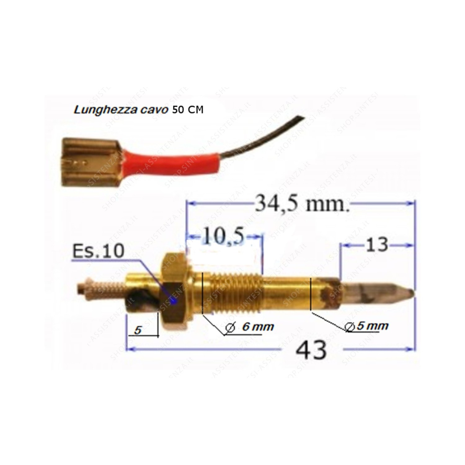 TERMOCOPPIA BRUCIATORE SENSORE SICUREZZA FUOCO PIANO COTTURA FRANKE 133.0042.040 - 133.0042.040