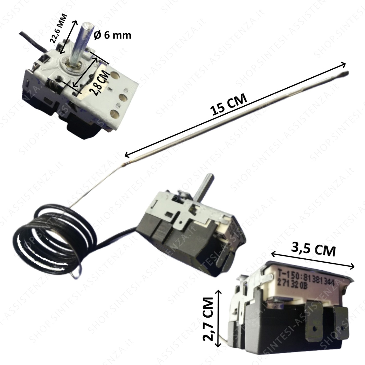 Franke 133.0056.685 oven temperature control thermostat with bulb - 133.0056.685