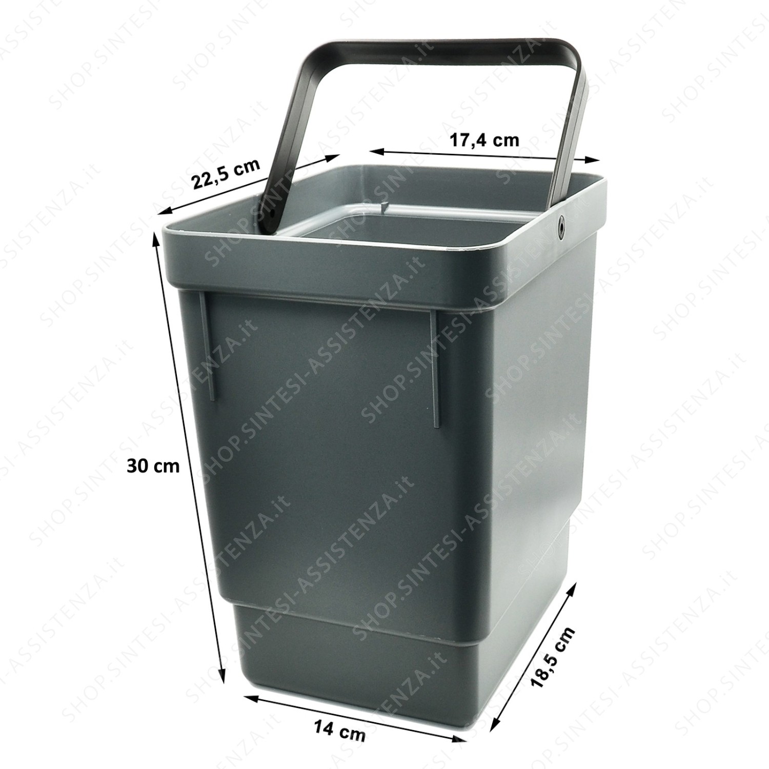 TECNOINOX WASTE BIN 22 X 17 CM height 30 cm - SECC#701210H30