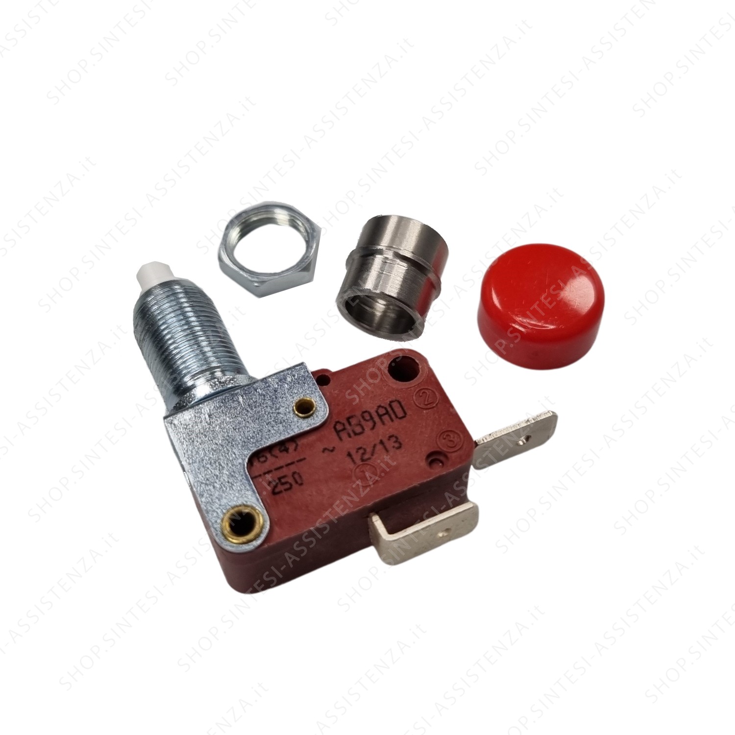 Microswitch with button and bushing for Alpes Inox VAFBGEF00090 hob - VAFBGEF00090