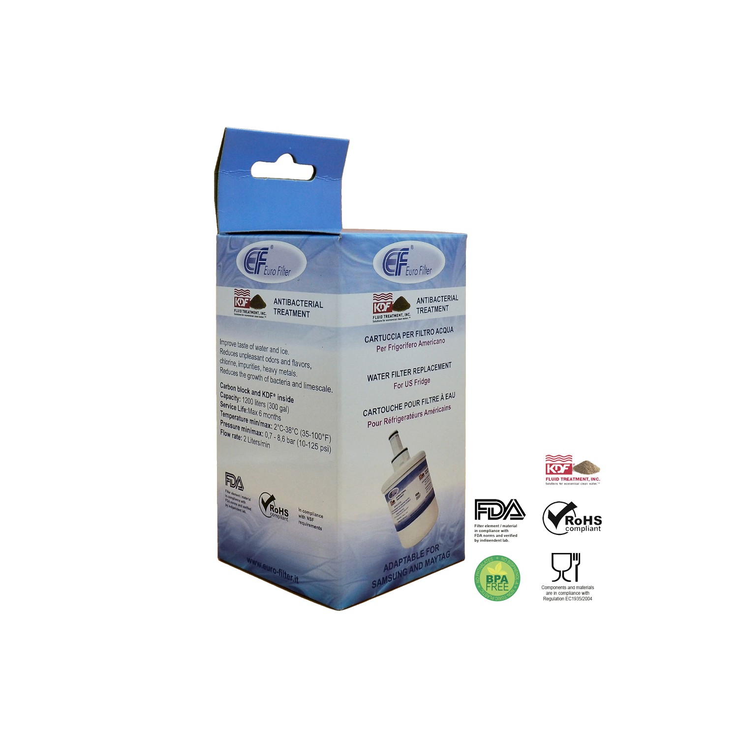 FILTRO ACQUA PER FRIGORIFERO ADATTABILE SAMSUNG B,F,G-HEAD - MAYTAG WF088K - WF088K
