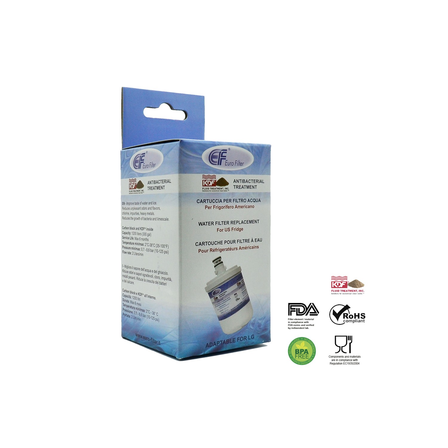 WATER FILTER FOR LG WF029K KDF FLUID TREATMENT REFRIGERATOR - WF029K