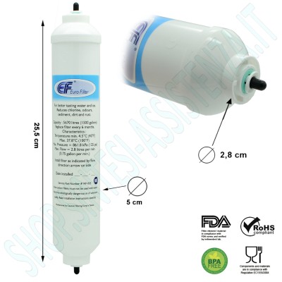 WATER FILTER FOR REFRIGERATOR BOSCH DAEWOO ELECTROLUX HOTPOINT ARISTON INDESIT LG PANASONIC SAMSUNG UNIVERSAL WF005 - WF005 WATER FILTER FOR REFRIGERATOR BOSCH DAEWOO ELECTROLUX HOTPOINT ARISTON INDESIT LG PANASONIC SAMSUNG UNIVERSAL WF005 - WF005