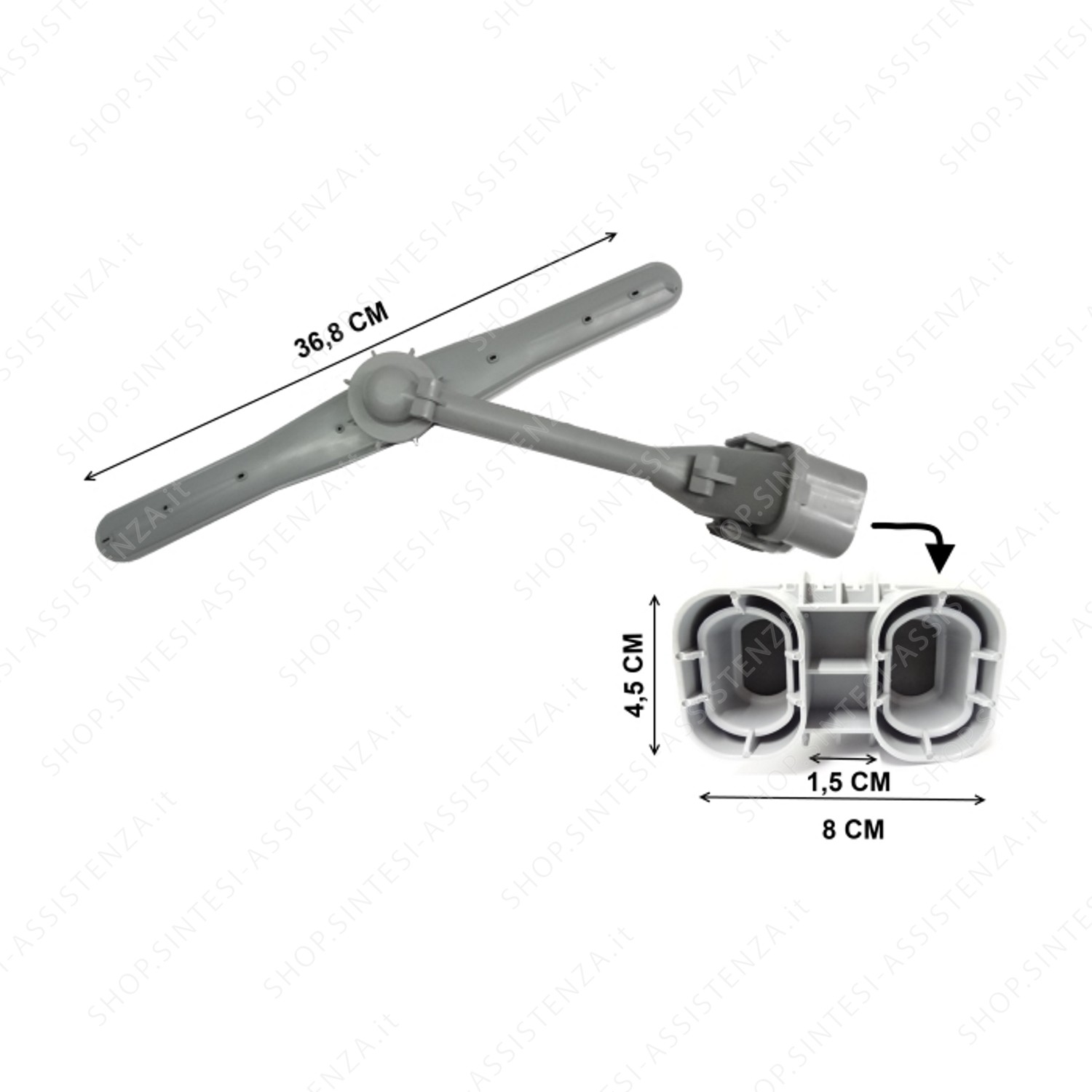 GIRANTE CONDOTTO ELICA MULINELLO CESTO SUPERIORE LAVASTOVIGLIE SMEG 45 CM - 694570132 761810187 759130473 761810186